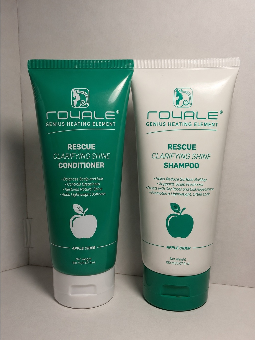 Royale Rescue Apple Cider Clarifying Shine Shampoo & Conditioner Set New Sealed